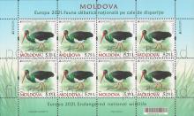 MP1190 "ЕВРОПА 2021: Вымирающая национальная дикая фауна" (лист, "Чёрный аист")
