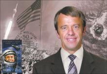 IM0072 ”50 de ani de la primele zboruri spațiale cu echipaj uman” /”Alan B. Shepard, Jr., astronaut american - 5 mai 1961”, marca MP0775/