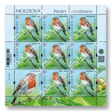 MP1417 „Певчие птицы Молдовы” (лист „Зарянка. Erithacus rubecula.”)