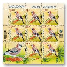 MP1419 „Певчие птицы Молдовы” (лист „Сойка. Garrulus glandarius.”)