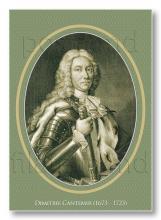 CPMF0179 ”Dimitrie Cantemir (1673-1723). Domnitor al Moldovei. 350 de ani de la naștere.” (verso cate poștală cu marcă fixă)